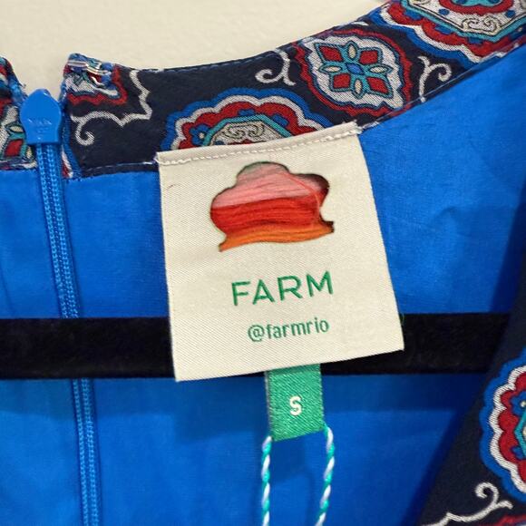 New NWT Farm Rio Ainka Tiles Plunging Neck Dress Maxi Dress Size S - Picture 7 of 10